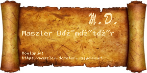 Maszler Dömötör névjegykártya
